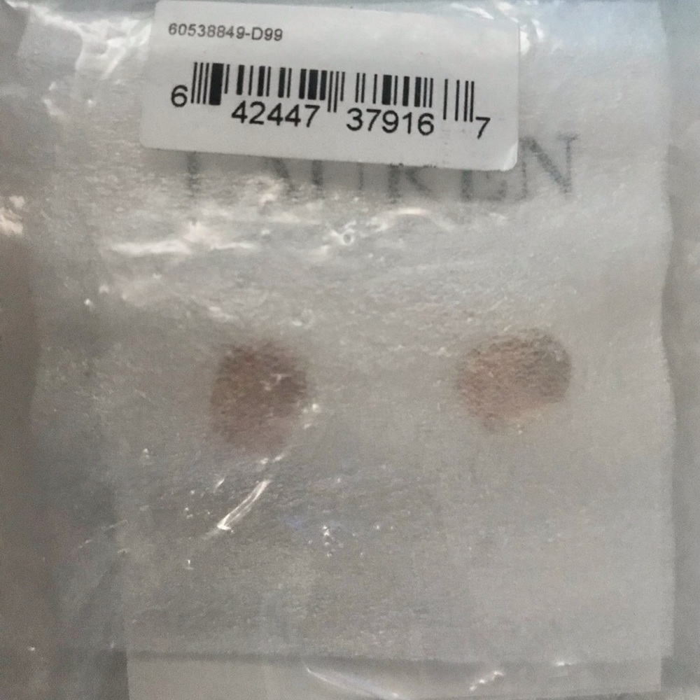 Lauren Ralph Lauren Gold Stud Earrings brown rose stone - Picture 4 of 5